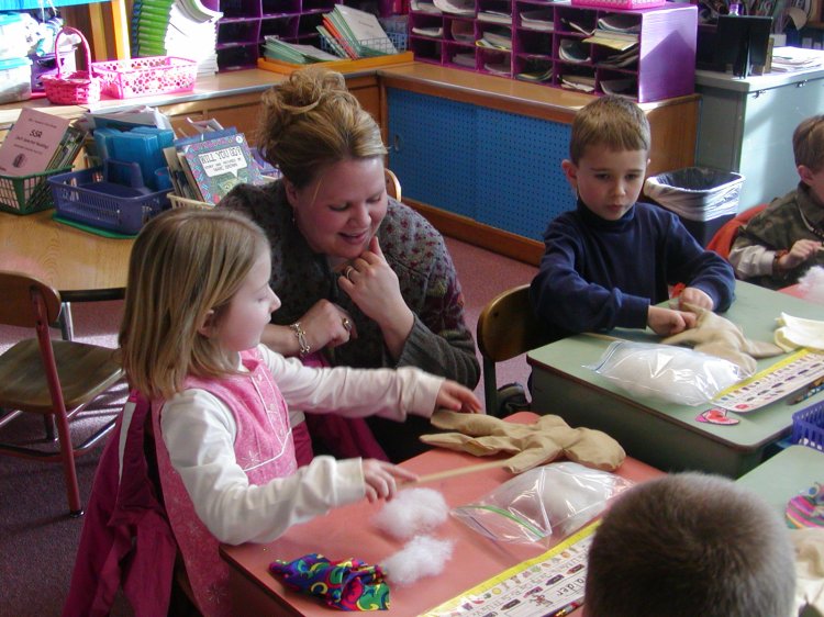 First graders loved working on hospital dolls used by emergency room nurses in our community.